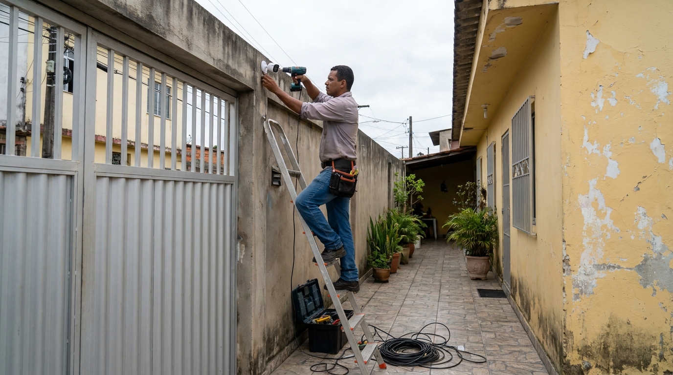 Passagem de cabeamento em Guarulhos‑SP
