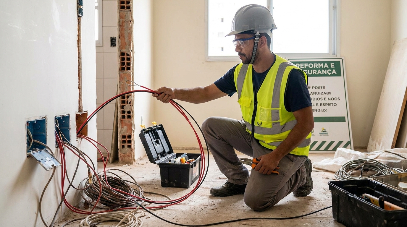 Substituição de fios antigos em Guarulhos‑SP